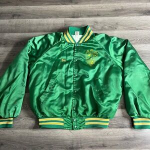 VTG Chi Alpha Mu‎ Satin Jacket Fits Medium Northwood University Distressed USA
